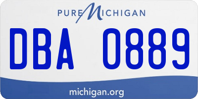 MI license plate DBA0889