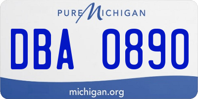 MI license plate DBA0890