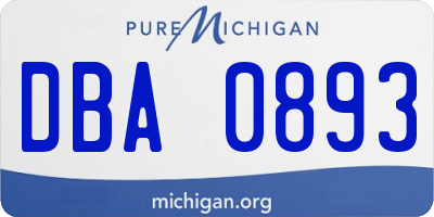 MI license plate DBA0893