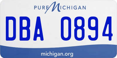 MI license plate DBA0894