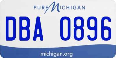 MI license plate DBA0896