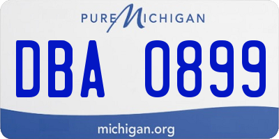 MI license plate DBA0899