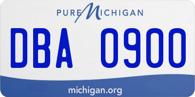 MI license plate DBA0900