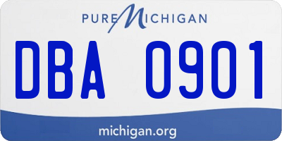 MI license plate DBA0901