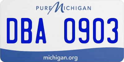 MI license plate DBA0903