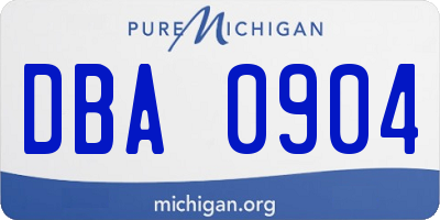 MI license plate DBA0904