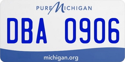 MI license plate DBA0906