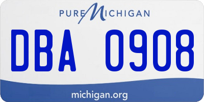 MI license plate DBA0908