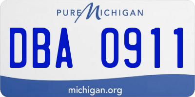 MI license plate DBA0911