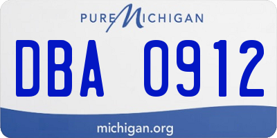 MI license plate DBA0912