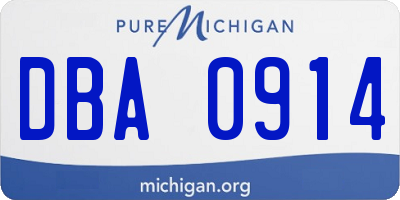 MI license plate DBA0914
