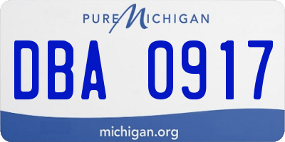 MI license plate DBA0917