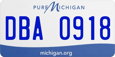 MI license plate DBA0918