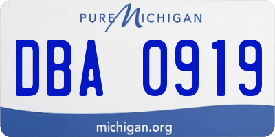 MI license plate DBA0919