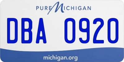 MI license plate DBA0920