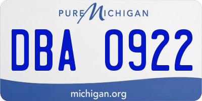 MI license plate DBA0922