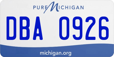 MI license plate DBA0926