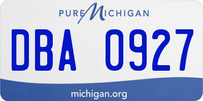 MI license plate DBA0927