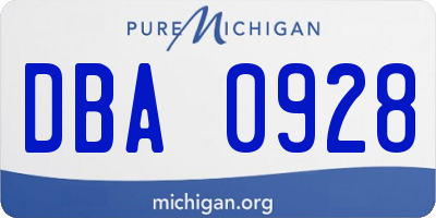 MI license plate DBA0928