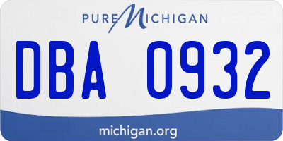 MI license plate DBA0932