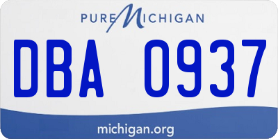 MI license plate DBA0937