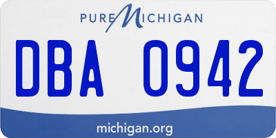 MI license plate DBA0942