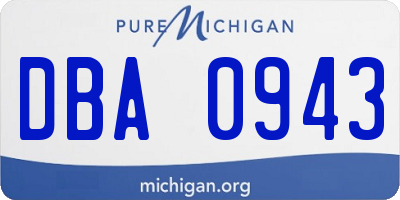 MI license plate DBA0943