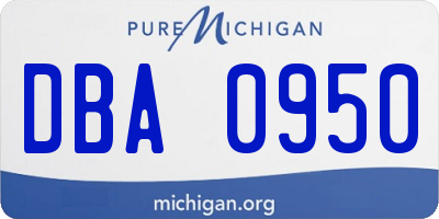MI license plate DBA0950
