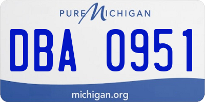 MI license plate DBA0951