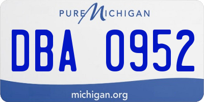 MI license plate DBA0952