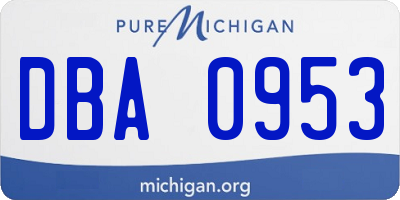 MI license plate DBA0953