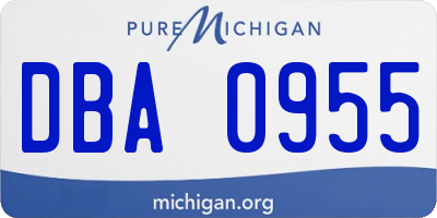 MI license plate DBA0955