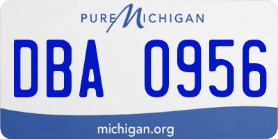 MI license plate DBA0956