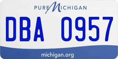 MI license plate DBA0957