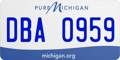 MI license plate DBA0959
