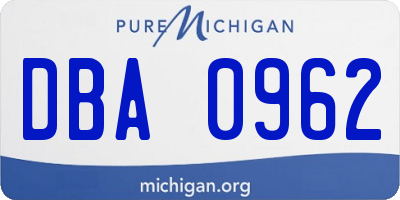 MI license plate DBA0962