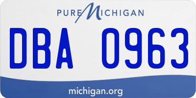 MI license plate DBA0963