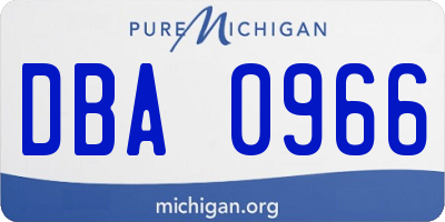 MI license plate DBA0966