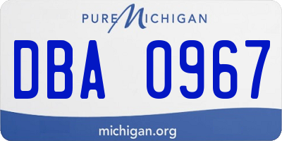 MI license plate DBA0967