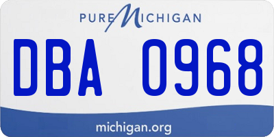 MI license plate DBA0968