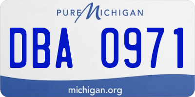 MI license plate DBA0971