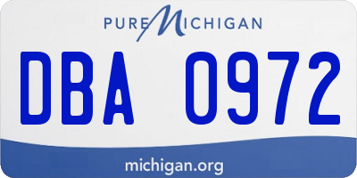 MI license plate DBA0972