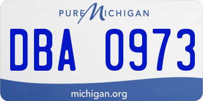 MI license plate DBA0973