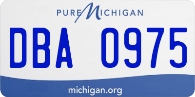 MI license plate DBA0975