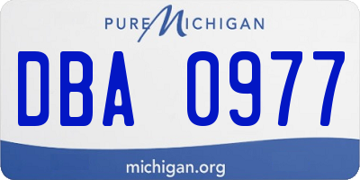 MI license plate DBA0977