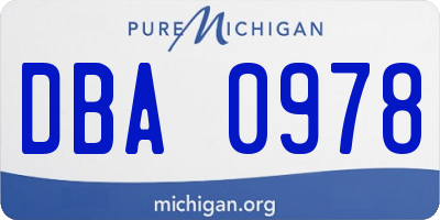 MI license plate DBA0978