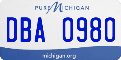 MI license plate DBA0980
