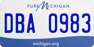MI license plate DBA0983