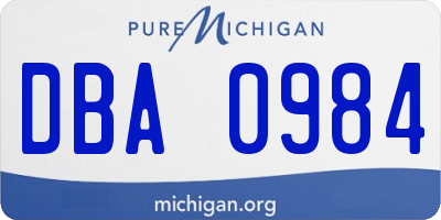 MI license plate DBA0984