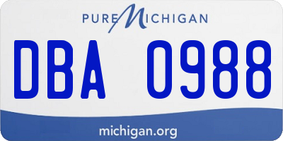 MI license plate DBA0988